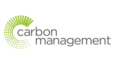 Green circles shaped to form a large C surround the words 'Carbon management'